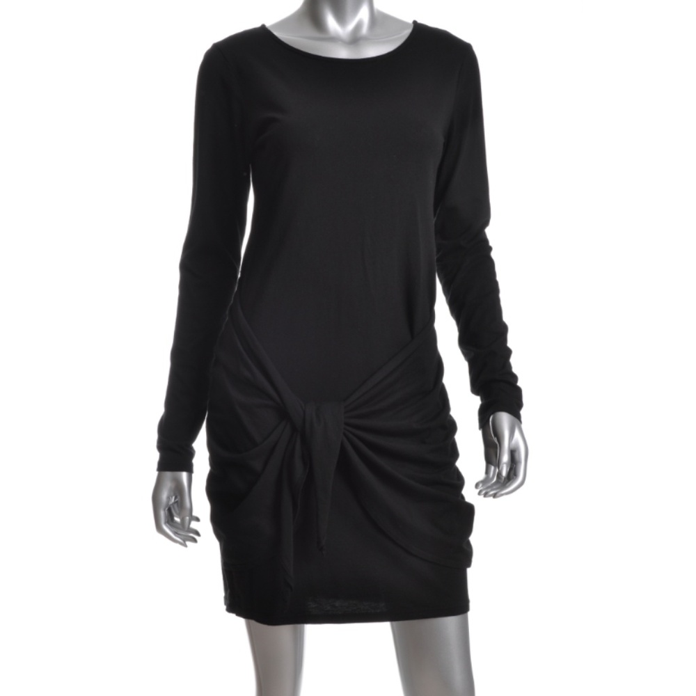 MICHAEL STARS Knotted Waist Black Dress